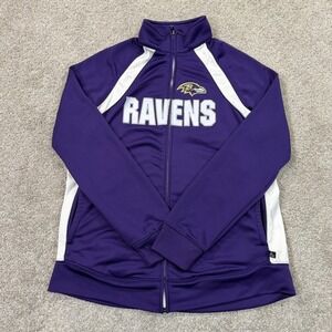 NFL Women L Team Apparel Baltimore Ravens Purple Full Zip Track Jacket